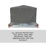 Box Cage Trailer Cover Canvas Tarp for 7x4 ft 600mm High Cage V379-TRAILCOV749002