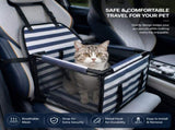 Pet Car Seat for Dogs and Cats Waterproof Mesh Booster Seat Carrier Bag - Striped Car Travel Pet Bed V888-ELOSUNG54512