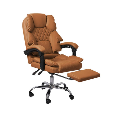 Levede Gaming Chair Office Computer Brown Footrest OF1037-BR