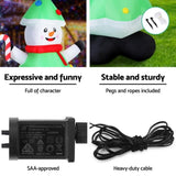 Jingle Jollys Christmas Inflatable Snowman Tree 2.75M Height LED Decorations Illuminated XMAS-INF-SNOWTREE-9FT