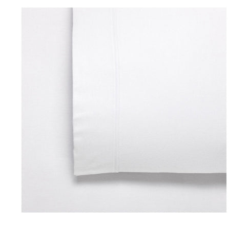 Bianca Fletcher Flannelette Cotton Sheet Set White Queen V442-BCA-SHEETS-FLETCHER-WHITE-QS