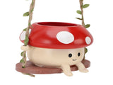 Mushroom Flower Pot Swing Face Planter Succulent Plant Pot Ornament for Wall Ceiling Shelf V1294-YM0901-3111250014211