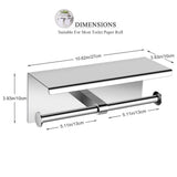 Wall Mounted SUS 304 Stainless Steel Double Roll Toilet Paper Holder, Dual Paper Tissue Roll V1294-YM0722-JYA03112