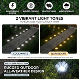 10Pack Paw Solar Lights Outdoor, Cute Dog Paw Solar Lights with 1 LED, Dual White & Warm Light IP65 V1107-124-70642-WHT-10PACK