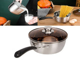 Small Soup Pot Thickened Compound Steel NonMagnetic Single Handle Cooking Kitchenware 18cm V1294-YM0718-3118200255311