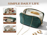 Travel Jewelry Case, Small Velvet Jewelry Pouch Bag with Zipper, Mini Portable Organizer for V1258-DP02-F-850