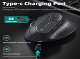 Ergonomic Vertical Mouse - 2.4G/Bluetooth Multi-Mode, LED Display, 57-Degree Angle, & 400mAh V888-ELOSUNG35693