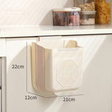 Wall Mount Foldable Plastic Trash Can Kitchen Food Waste Storage Bin For Cabinet Bedroom Indoor V1369-AZ3-W-14893