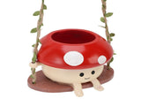 Mushroom Flower Pot Swing Face Planter Succulent Plant Pot Ornament for Wall Ceiling Shelf V1294-YM0901-3111250014211