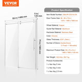 VEVOR Frameless Shower Door 58-59" x 75" SGCC Tempered Glass 5/16" Chrome V952-WBKSYMTLYSM8XN0RUV0
