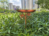 Antique Bronze Color Metal Bird Bath Stake Garden Feeder 79cm Copper Finish with Hummingbird Decor V888-ELOSUNG41243