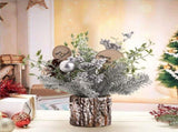 Mini Christmas Tree Decorations 35cm Flocking Pine Cone Simulation Artificial Christmas Tree Home V1294-YM0703-230621SM03-2
