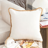 SOGA 45cm Warm Wood Tone & Apricot Shell Edged Square Throw Pillow FRENCHCUSHION234