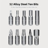 Black Silver multi functional tool set, ratchet wrench, magnetic connect rod, bidirectional ratchet, V1106-146-SIL-17658