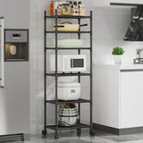 6 Tier Rolling Kitchen Storage Cart with Wheels, Multi-Purpose Organizer for Living Room Bathroom V1366-AZ2-W-14729