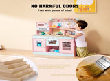Kitchen Playset Kids Pretend Cooking Play Toy 24 Piece Accessories Pink V952-ZTCFWJTZFSYTB3XWQV9