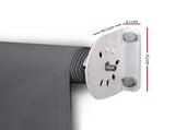 Instahut Window Fixed Pivot Arm Awning Patio Outdoor Blinds Retractable 2.8X2.1M AWN-B-FIXED-PS-28-GREY