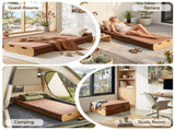 Artiss Folding Kraft Paper Bed Frame with Mattress and Pillow 300kg Capacity 200x60cm PAPER-BED-6016-BR-AB