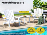 Gardeon Outdoor Coffee Side Table HDPE Desk Patio Furniture Camping Garden White FF-BEACH-DESK-HE-WH