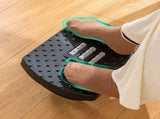 Black Plastic Footrest with Massage Rollers for Under Desk Comfort at Home and Office Workspace V1366-AZ2-W-20509