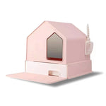 Petwiz Enclosed Cat Litter Box House - Pink V378-PWCLB-P