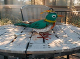 Colourful Green Bird Decoration 21cm V637-71310BRD