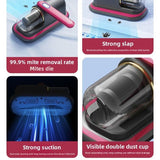 Home Handheld Dust Mite Vacuum Cleaner, High-Frequency Dual-Beating UV Sterilization, Cordless V1265-AU-032-HONG