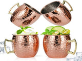 4 Piece Moscow Mule Mug Set Hammered Copper Look, 500 ml V1237-ZY-818-265