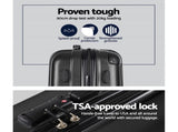 Wanderlite 3 Set Luggage 20-24-28 Inch with TSA Lock Spinner Hard Shell Travel Suitcase Luggage LUG-ABS-SPA-3SET-BK