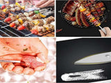 Kabob Skewers with Storage Bag, Stainless Steel Grilling Skewers, Push Bar Skewer Stick, Reuse for V1188-MS-825-012