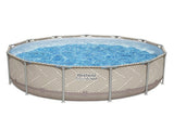 Bestway Swimming Pools 396cm x 107cm Steel Above Ground Canopy Backyard Pool Set White BW-POOL-RC-396-561FX