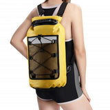 Roll-Top Backpack Dry Bag with Handle for Fishing Boating and Camping Yellow - L V1308-DSZKI-273-3