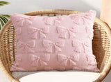 2PCS Pink Bow Throw Pillow Covers - 18 Inch Decorative Pillow Covers, Soft Plush Fluffy Bowknot V1366-AZ2-W-18149