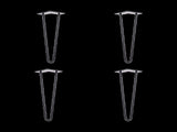Set of 4 Industrial Retro Hairpin Table Legs 12mm Steel Bench Desk - 41cm Black V63-834981