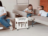 Rolling Storage Trolley, 2-Tier Mobile Shelving Unit for Bathroom, Kitchen, and Laundry Room, V1370-AZ4-09165