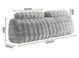 Giselle Wedge Pillow Headboard, Easy Wash Zipper Cover & Anti-Flat Foam, Couch Lumbar Support for HBP-VRNECK-COR-GY-D