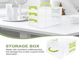 3-Tiers Stack Carry Storage Box Transparent Stackable Storage Bin Craft Storage Containers Organizer V1192-AZ-W-10319