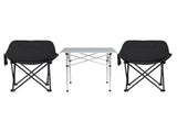 Weisshorn 3pc Camping Table Chair Set Outdoor Folding Aluminium Portable Picnic CAMP-MOON-BKX2-ALUM-70