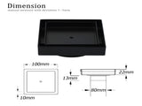 Matt Black Square 100x100mm Tile Insert Floor Drain Shower Grate 80mm Outlet Waste V1233-SQTI0100D80P