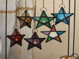 Glass Star Lantern Hanging Ornaments - Tea Light Lantern Window Hangings Patio Balcony Living Room V1258-DP02-F-796