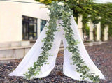 Green White Artificial Eucalyptus Garlands White Baby'S Breath 180 Cm Garlands Durable V1102-112-WHI-20497