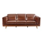 3+2Seater Sofa Brown Leather Lounge Set for Living Room Couch with Wooden Frame V43-SET-YOK-3+2-BR