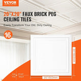 Ceiling Tiles, 16-Pack 20 x 20 in, Drop Ceiling Tiles Premium Polystyrene Sheet, Easy Installation/ V952-THBZPSB16J500WMY3V0