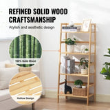 VEVOR Bamboo Bookshelf 4 Tiers Bamboo Ladder Bookshelf Trapezoid Storage Rack V952-TBSJTBZZTX4GVCXBQV0