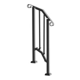 Handrails for Outdoor Steps, 1-2 Step Stair Hand Rail Kit, Transitional Carbon Steel Railings with V952-BPXGMDZLSLZFZ28P2V0