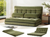ArtissLounge Sofa Bed 2 seater Green Fabric FLOOR-SBL-170LIN-GN