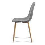 Artiss Dining Chairs Set of 4 Linen Curved Slope Grey MO-DIN-01-LI-GYX4