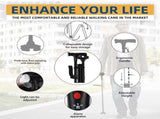 Walking Cane with Led Light and Alarm, Heavy Duty Folding Cane, Adjustable Cane Suitable for V1189-LWWAL-20260401-05953