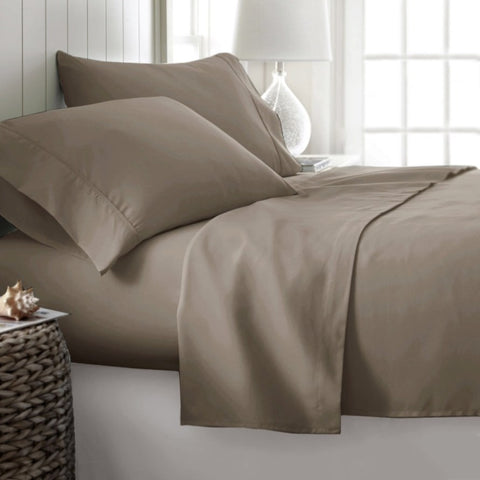 400TC Cotton Sateen Sheet Set King - Mocha V442-ATX-SHEETS-400TCCOTTON-MOCHA-KI