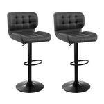 Artiss 2x Bar Stools Gas Lift Leather Padded Grey BA-TW-4059-CB-GYX2